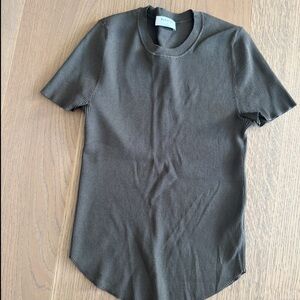 Aritzia olive green ribbed short sleeve